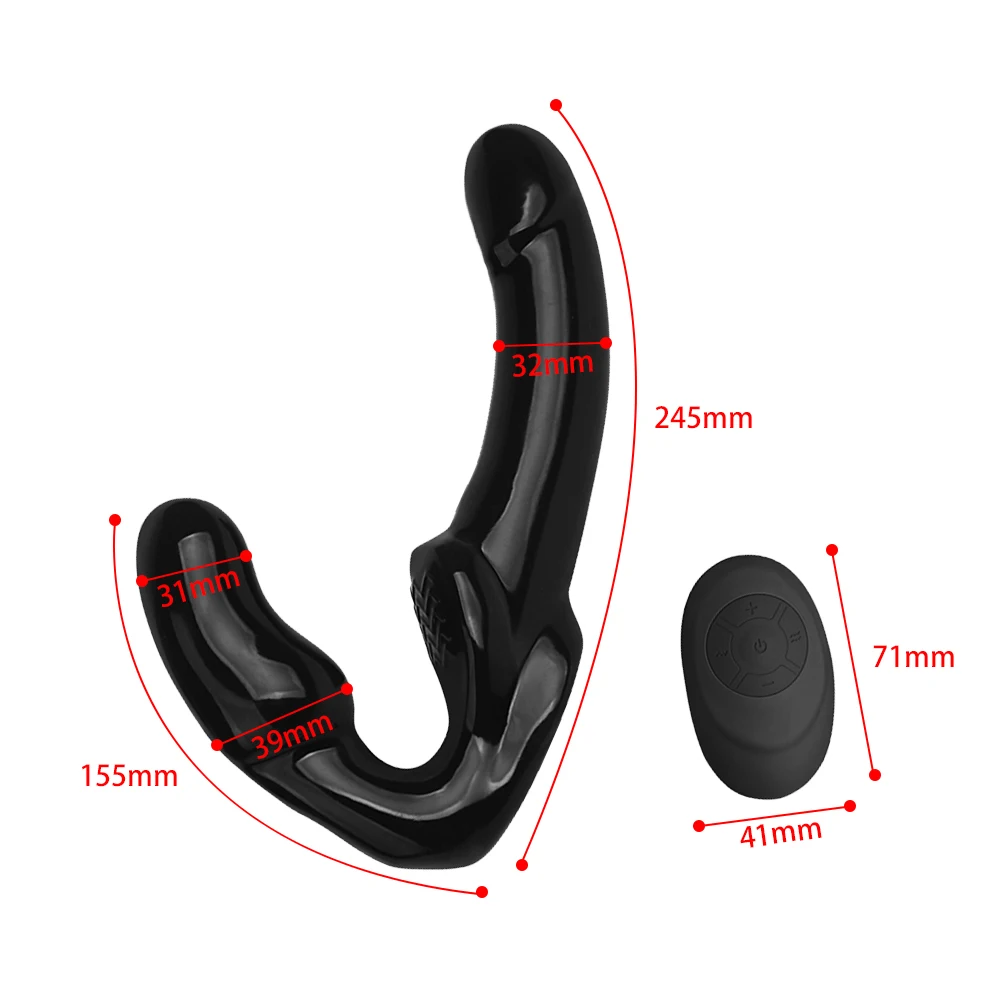 Strapless Strap-on Dildo Vibrator for Couples Strapon for Lesiban Wireless Remote Control Double-heads Vibrator Adult Sex Toys