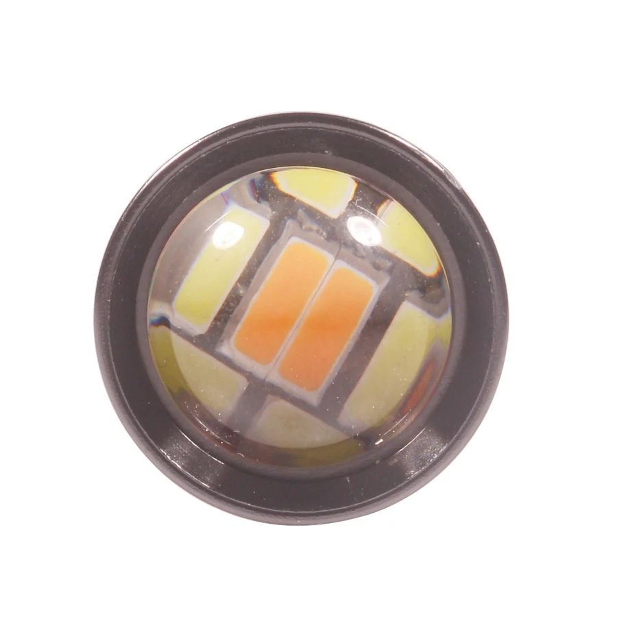 NHAUTP-bombilla LED de doble Color para coche, luz de señal de Color blanco a ámbar, T25, 3157 P21/7W, 4014, 66-SMD, 12-24V, 1 piezas