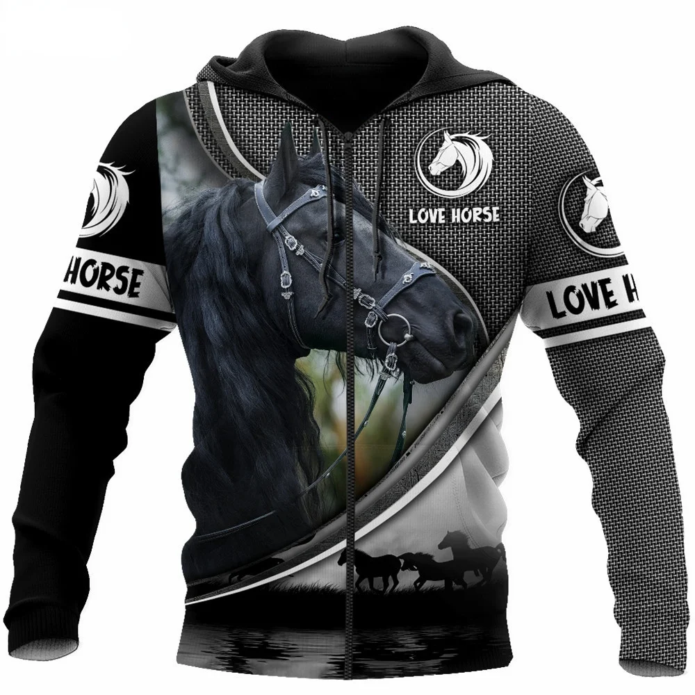 

CLOOCL Beautiful Animal Love Horse 3D All Over Printed Zip Hoodie Unisex Autumn Hoodie Jacket Fashion Long Sleeve Pullover