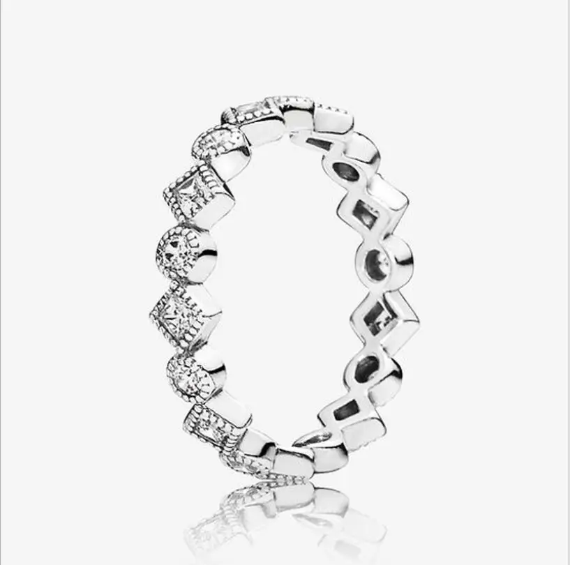 Fashion Sterling Silver 925 Female pan Ring Retro Style SimPle Women Wedding Engagement Band Ring Love