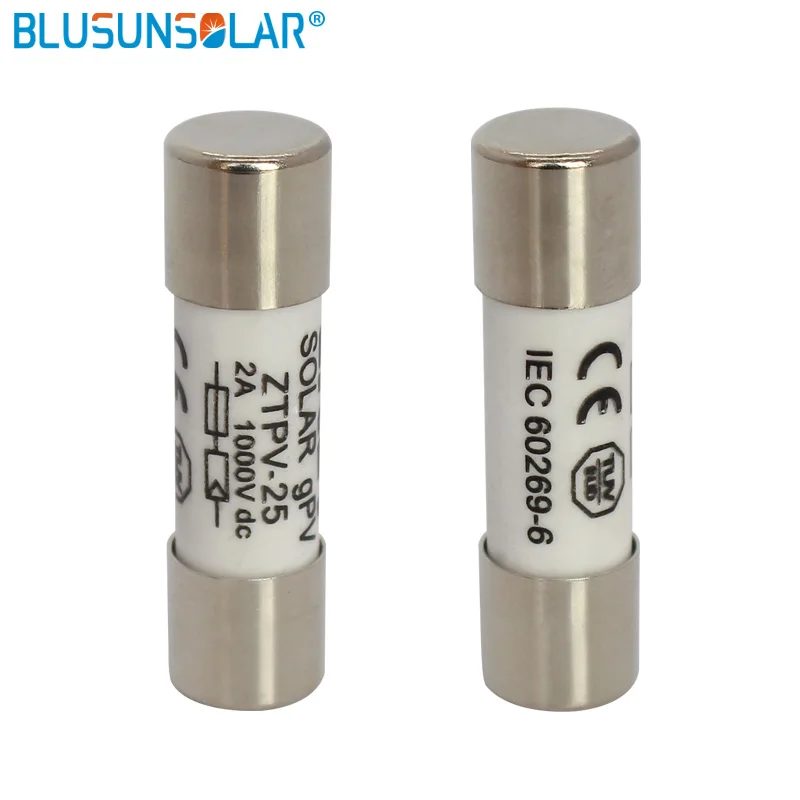 Free shipping 1 piece 1000V 10*38MM 2A 6A 8A 10A 12A 15A 20A-30A DC PV Solar Fuse Metal Alloys for Solar Power System Protection