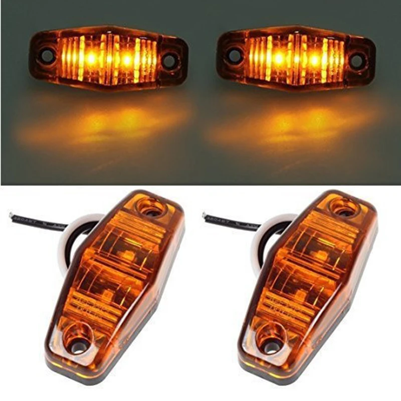 10PCS 2LED Universal Led light Side Marker Car Lights for Trailer Trucks Caravan Clearance Lamp Surface Mount 12V-24V