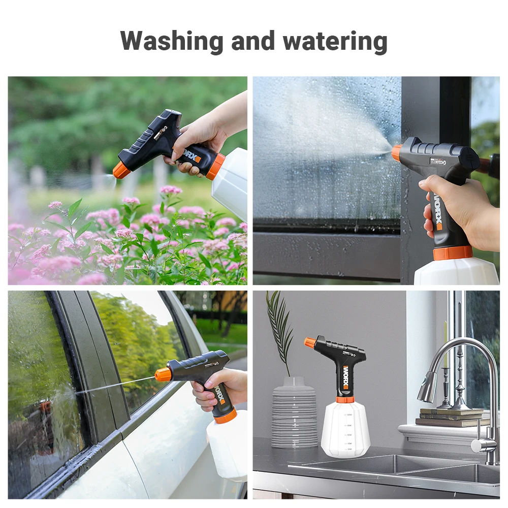 WORX Electric Spray Gun WX019 4V Garden Tools 1000ml Wireless Spray Bottle Household Flow Control Airbrush Easy Spraying LED