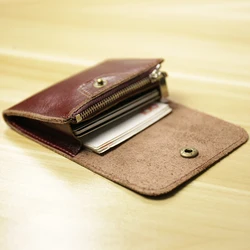 Genuine Leathe purse handmade Coin Purses holders brand Women Wallet Case