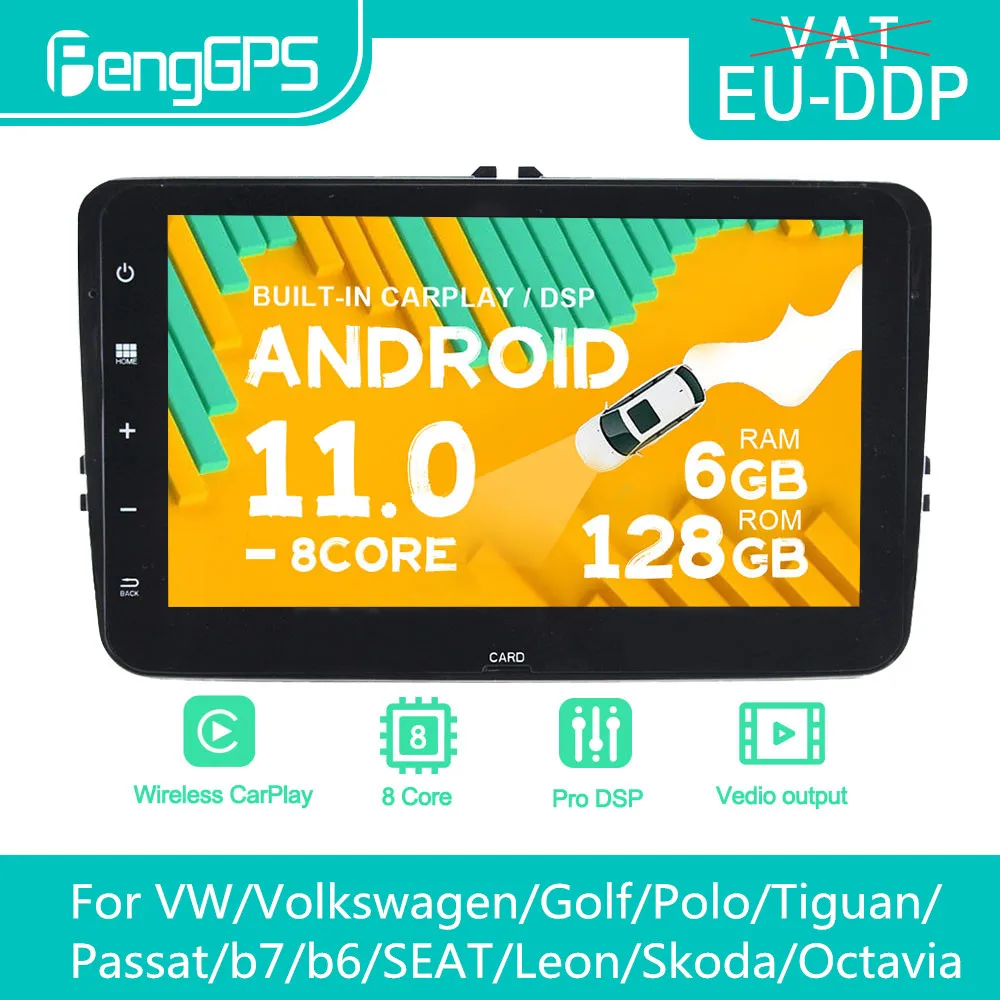 For VW/Volkswagen/Golf/Polo/Tiguan/Passat/b7/b6/SEAT/Leon/Skoda/Octavia Android Car Radio Stereo DVD Multimedia Player 2 Din