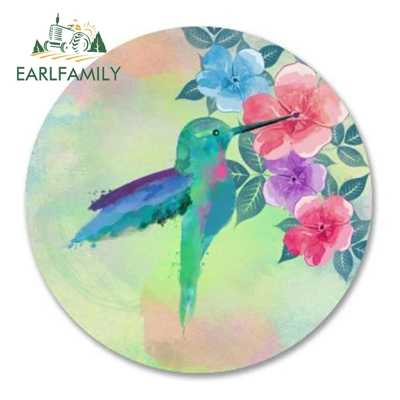 EARLFAMILY 13cm x 13cm Cartoon Hummingbird Vinyl Sticker Graphic Art Car Sticker Waterproof Car Decal