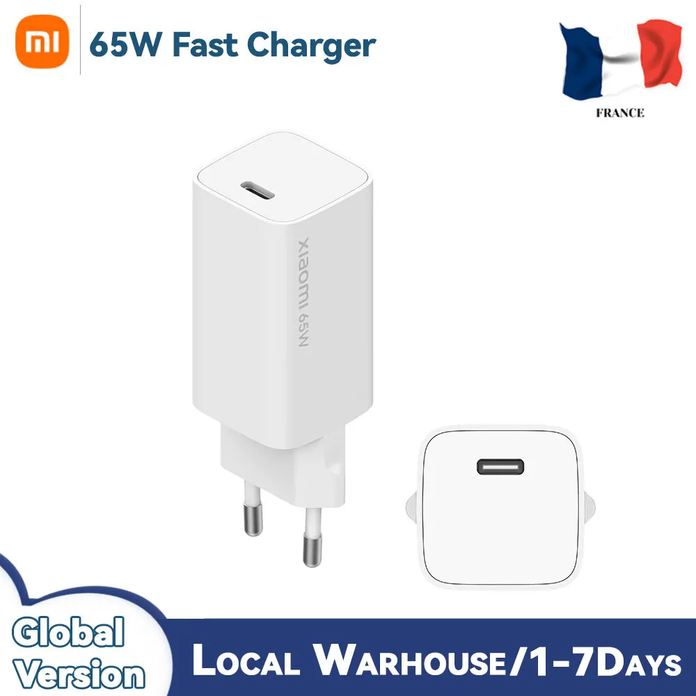 Original Xiaomi Mi 65W Fast Charger with GaN Tech Type C High Power 45mins Fast Charging for Xiaomi 10 Pro Supports 5A Current