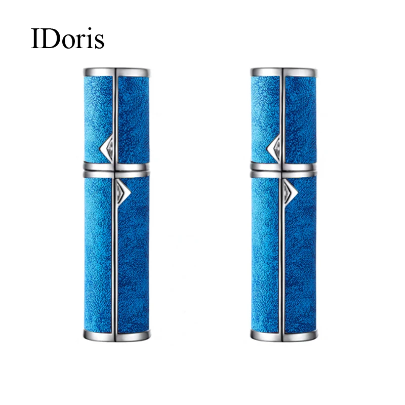 

IDoris 5ML Metal Shell Glass Tank Empty Man Spary Perfume Cosmeti Bottle Atomizer Makeup Refillable Bottles 2PC Blue Colour