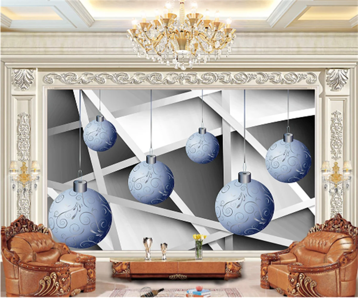 3D stereo wave ball living room background wall decoration mural European professional custom wallpaper wallpaper wall mural