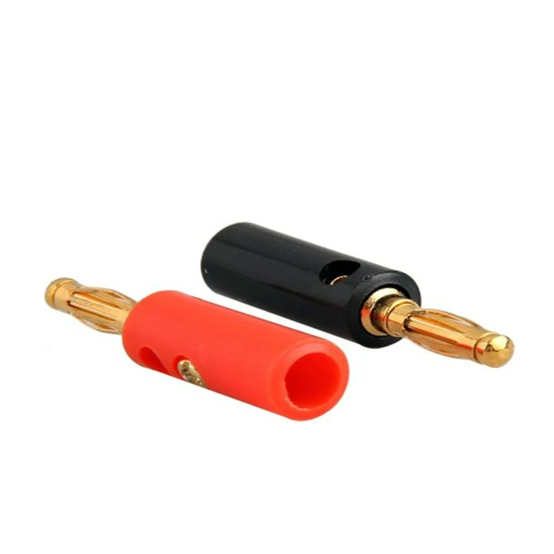 5/10 pairs AMASS Gold Plated 4.0MM Banana Plug Connector Red Black Audio Speaker Wire Cable Banana Connector Charger Adapter