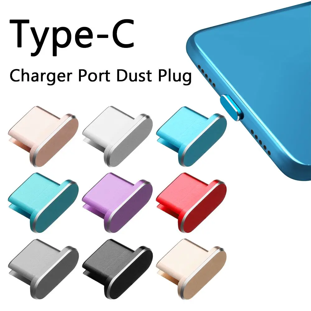 Anti Dust Plug Charger Port Block Metal Stopper Cover For Samsung Galaxy S21 S20 Huawei P40 Xiaomi 11/10 Type-C