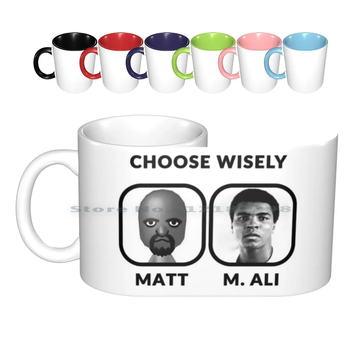 Ali Vs. Matt Ceramic Mugs Coffee Cups Milk Tea Mug Ali Muhammad Matt Wii Sports Wii Sports Gaming Geek Meme Dank Meme Dank