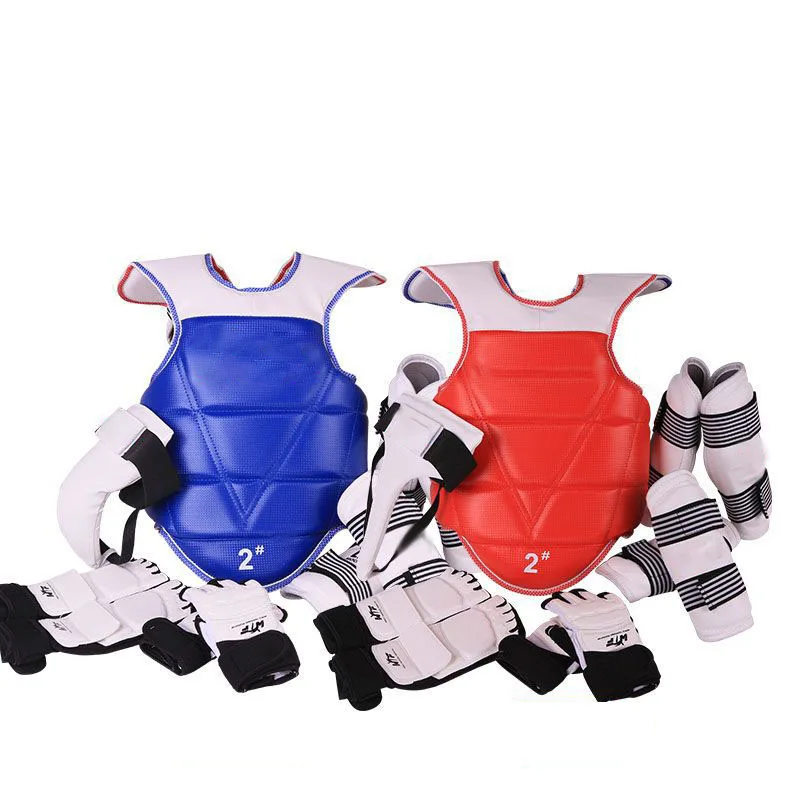 Taekwondo Karate Vest Body Protector Sparring Gear WTF Arm Shin Chest Guard Helmet MMA Training Set kickboxing Equipment