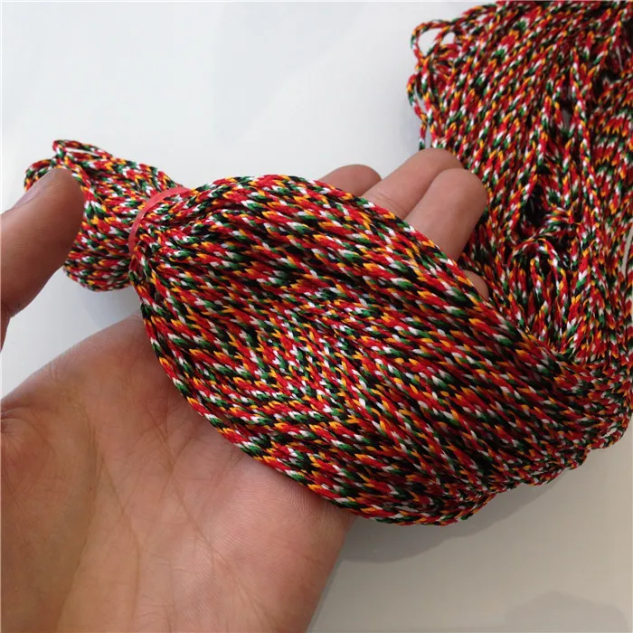 BD185 Ethnic Tibetan 5 Colorful Silk Cotton Threads Nepal Jewelry Making For Jewelry Findings Pendants Strand Knots