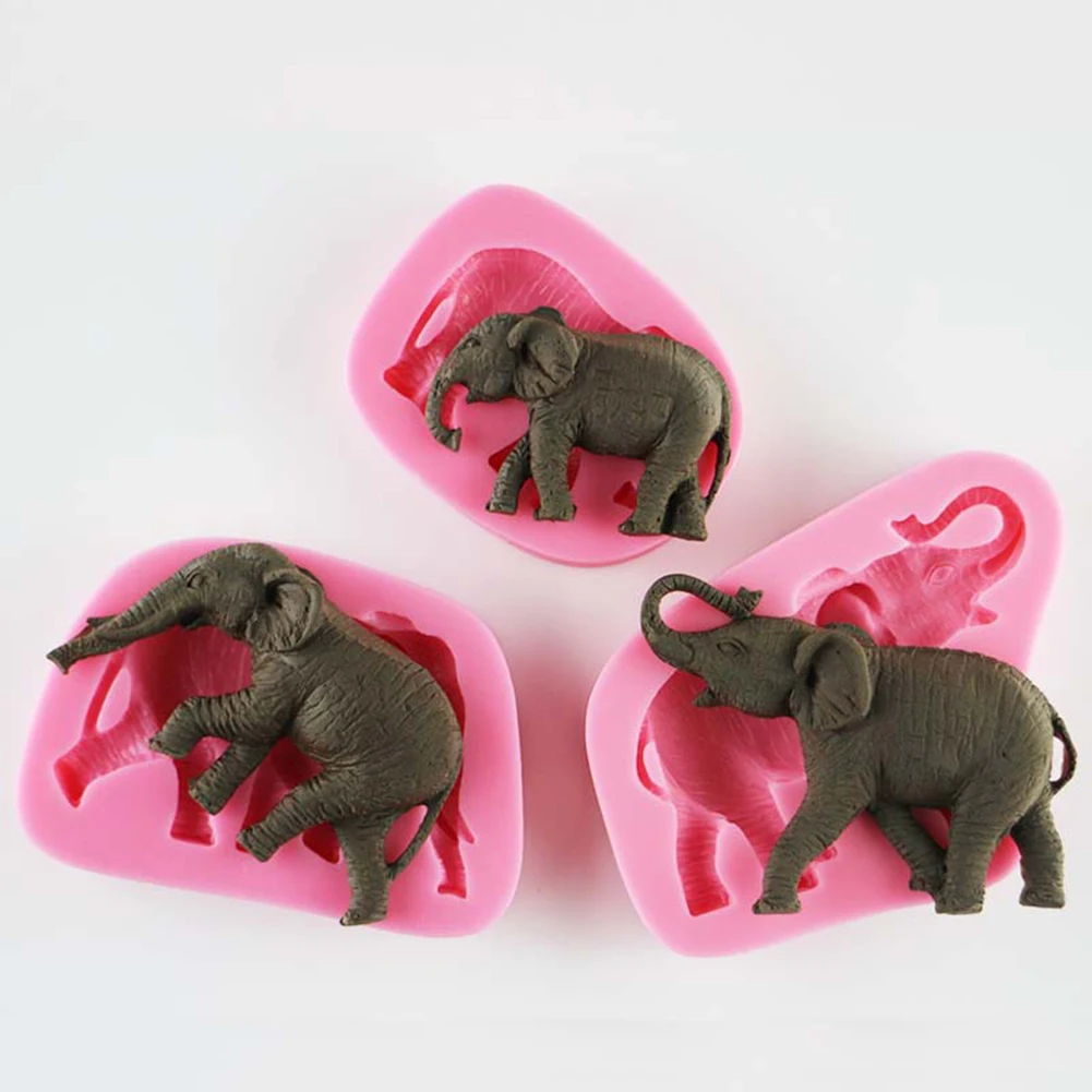 Pink Silicone Molds Elephant Football Shape Silicone Mould Used For Making Cake Decoration Handmade Ice Cream Mold