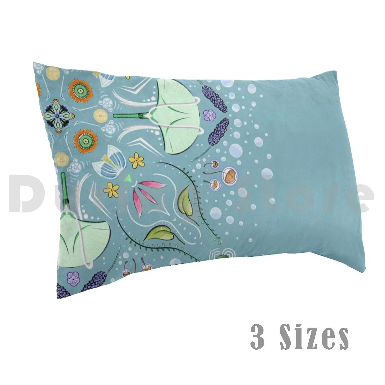 Floral Mandala Pillow Case Printed 50x75 Floral Mandala Leaf Leaves Flowers Plants Foliage Houseplant Pothos