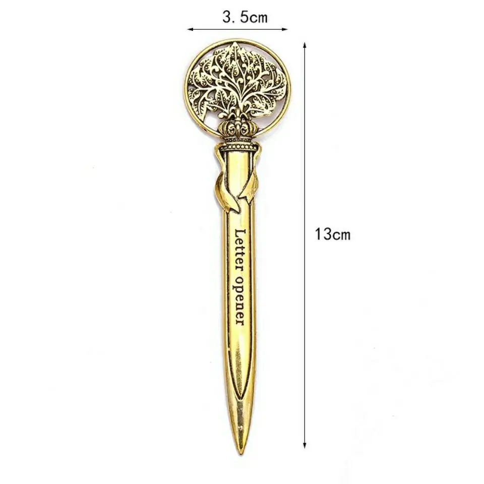 European style retro pattern metal letter opener for envelopes sealed by lacquer wax letter opening mail opener Carton cutting