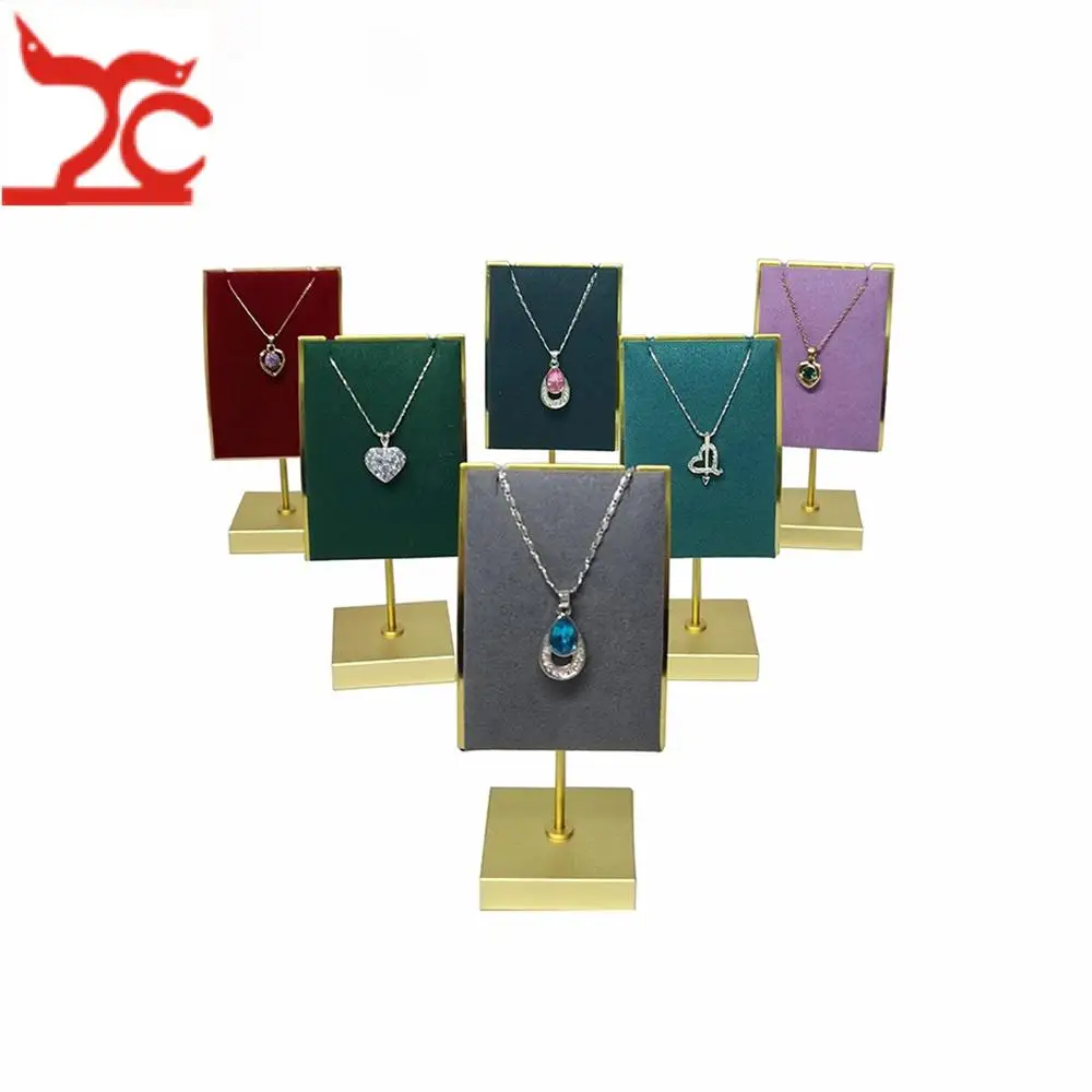 

8 colours 4.5*4.5*12cm Stainless Steel Necklace Holder Earrings Showing Rack Pendant Display Jewelry Stand Organizador De Joyas