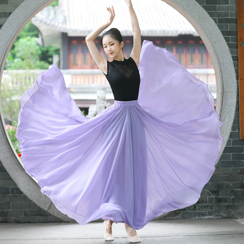 Chiffon Flamenco Skirt Women Paso Doble Skirt Festival Outfit Double Layer Stage Costume Gypsy Cothes Classical Dancewear DL8853