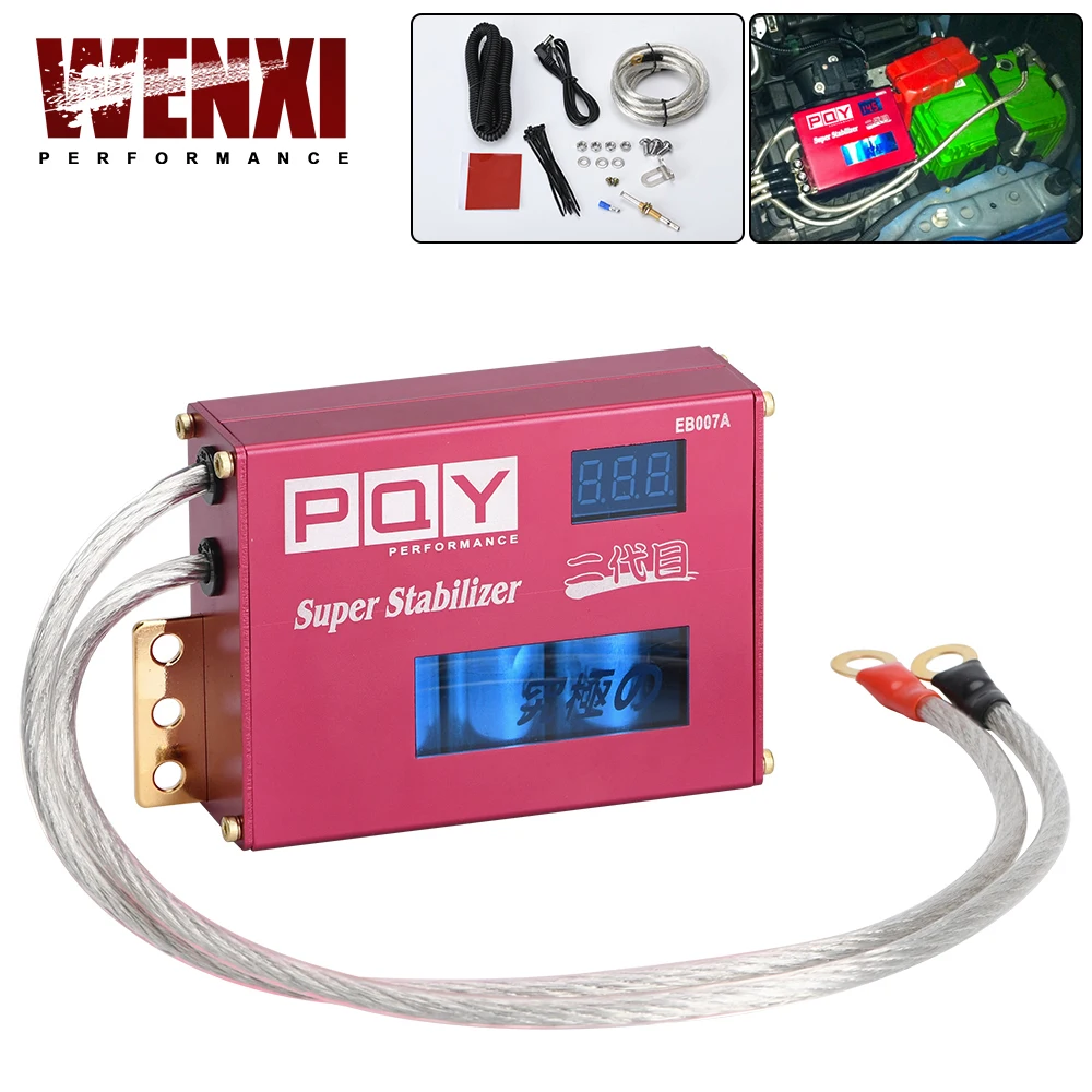 

Universal Power Engine Chip Turbo Voltage Boost Regulator ECU Ignition Booster Volt Stabilizer LED Display Volt Controller