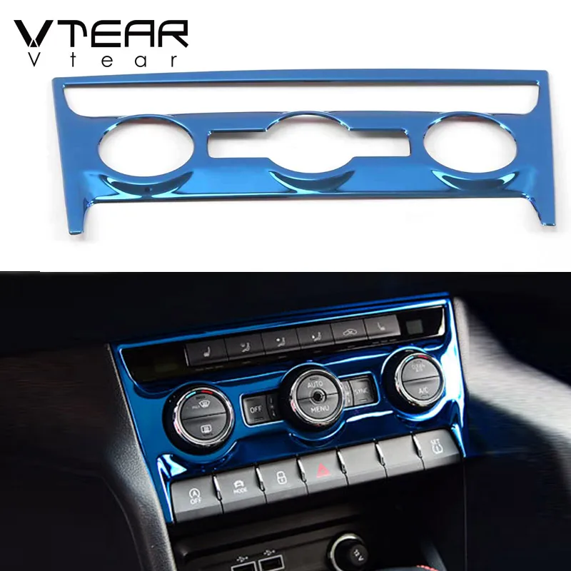 Vtear for Skoda Karoq Accessories Car Interior Air Conditioning CD Console Panel Cover Trim Frame Decoration Mouldings Auto 2023