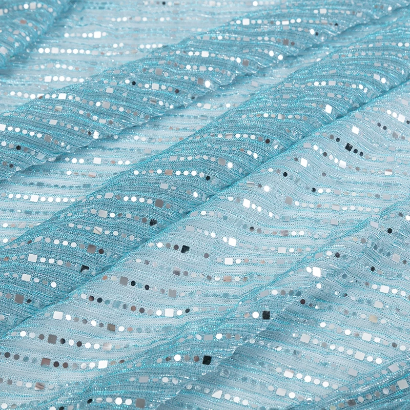 Sequin Fabric Sari Crepe Mesh Lace Glitter Fabric For Party Dress Fashion Designer Cloth Christmas Decoration 45*150cm/Piece S32