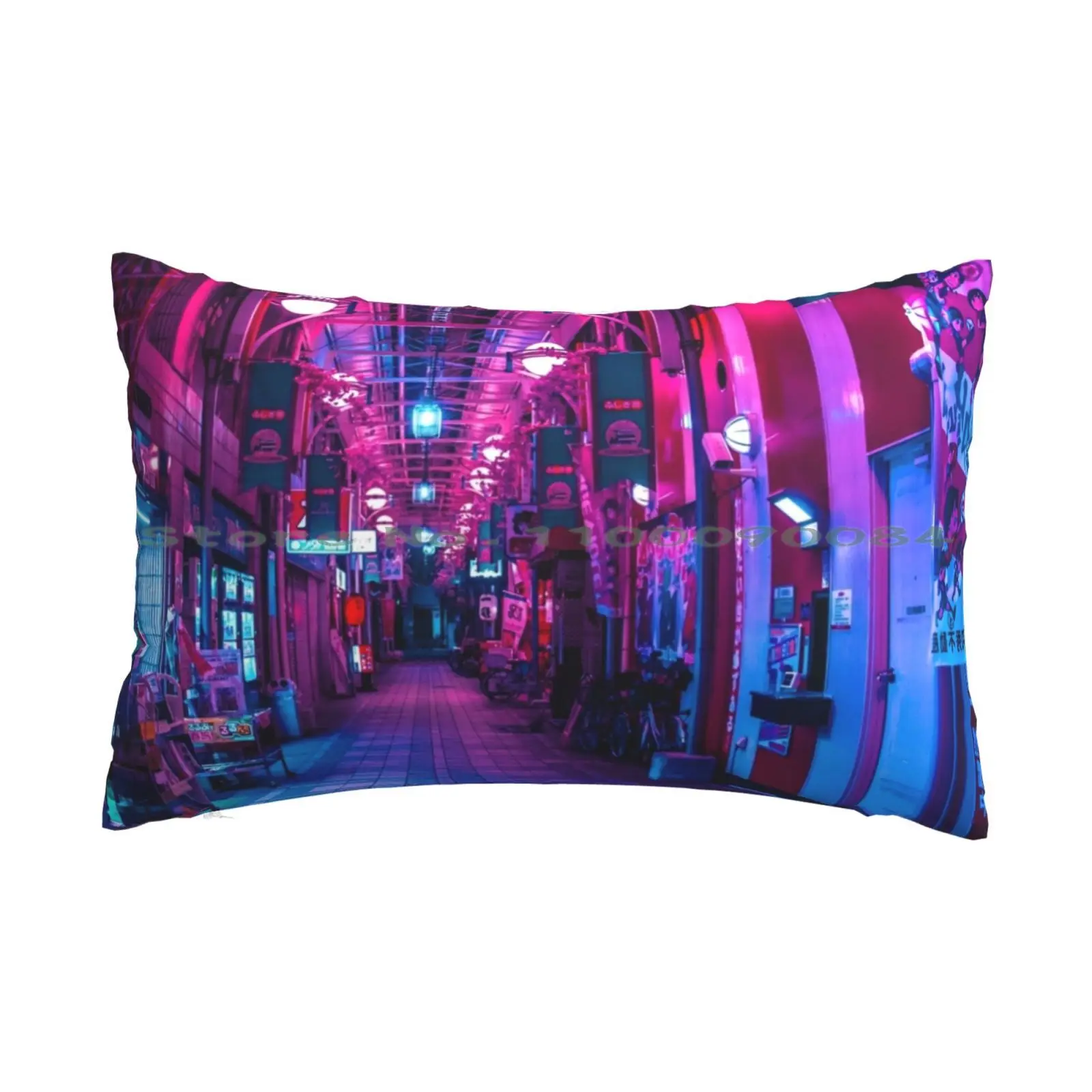 Entrance To The Next Dimension Pillow Case 20x30 50*75 Sofa Bedroom Hiroshima Alley Future Lights Shopping Street Cities Tokyo