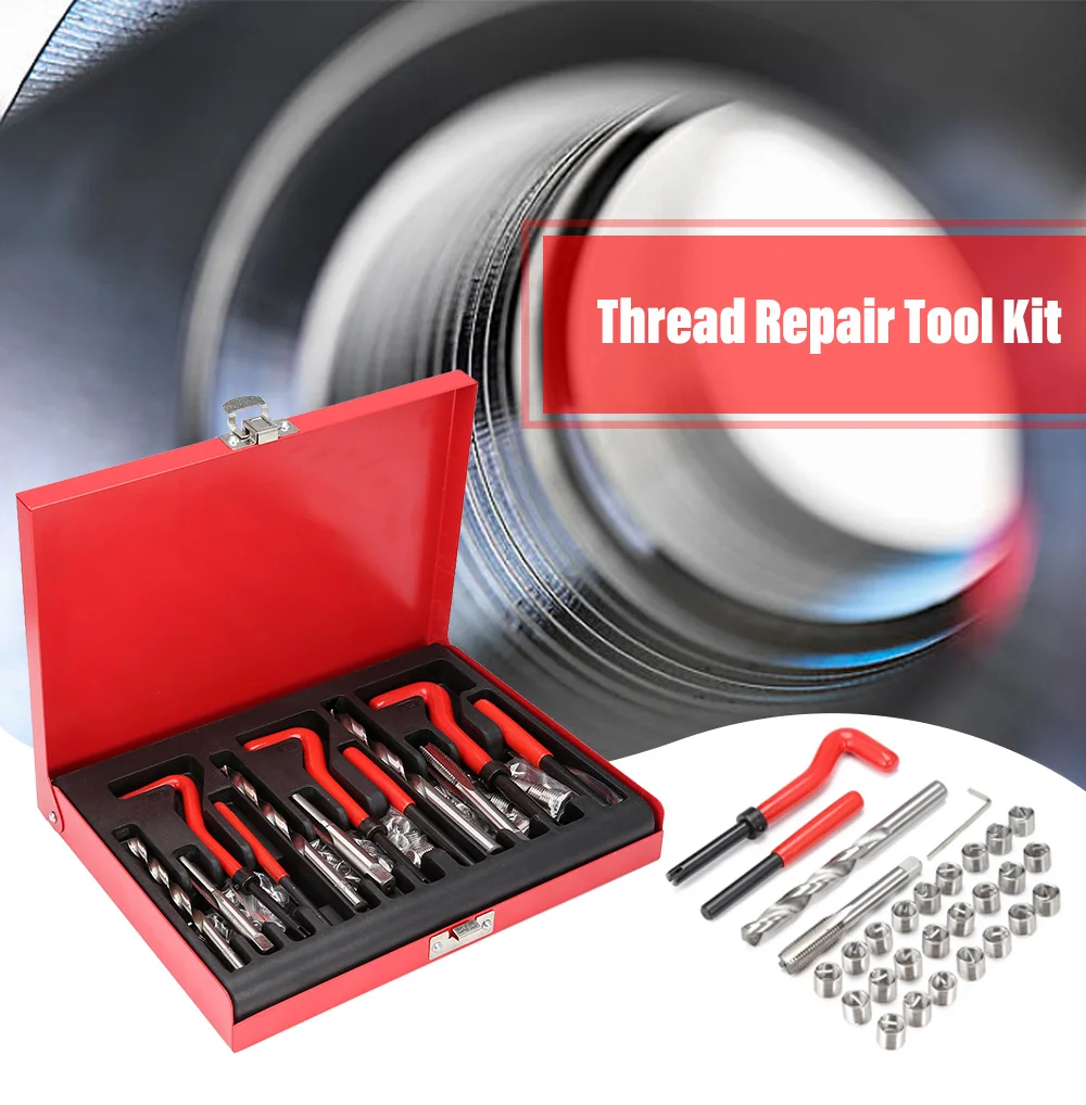 

88PCS Car Screw Thread Repair Screw Thread Tapping Repair Repair Spark Plug Tapping Tool Tapper Tap Gripper