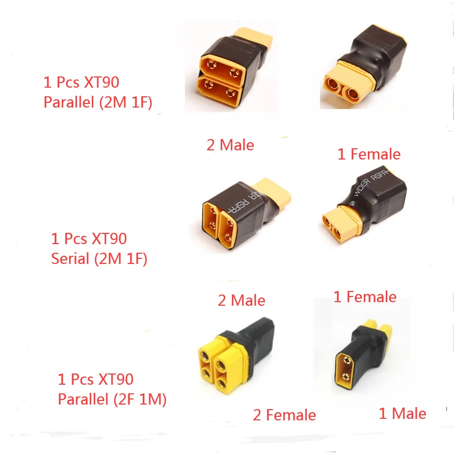 Параллельный Последовательный адаптер Deans T Plug EC3 EC5 XT60 XT90, преобразователь Lipo аккумулятора, разъем, «сделай сам», аксессуары для