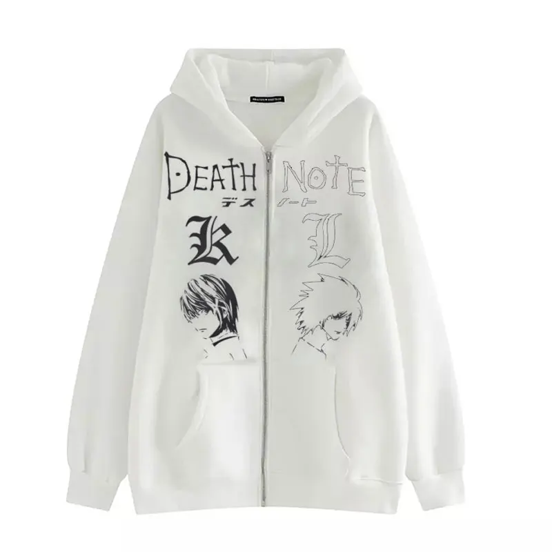 Zipper hoodie death note kawaii direct sale Harajuku y2k jacket undefined undefined kpop long sleeve kawaii clothes women\'s jack