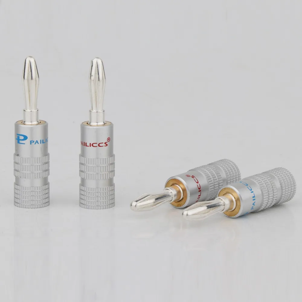 BA1464 8 шт. Hifi аудио paliccs посеребренный видео динамик медный разъем типа банан для акустического кабеля