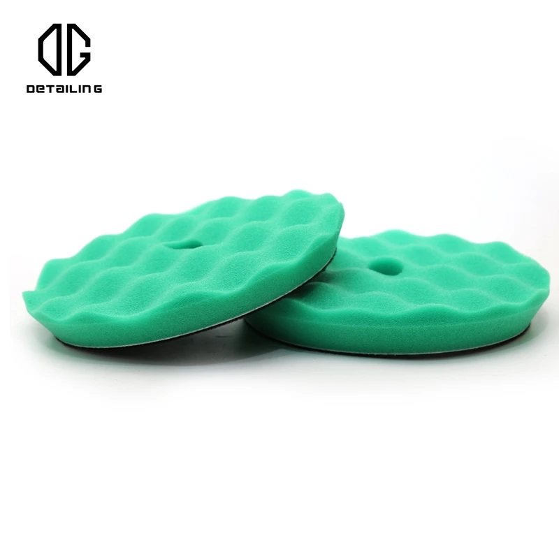 6 inch North Wolf  Wave Pattern Green Color Foam Buffing Pad for Heavy Cutting