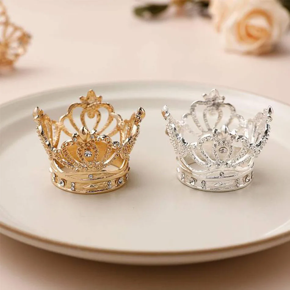 3PCS Christmas Crown Rhinestone Gold Napkin Rings,Halloween Napkin Buckles,for Dinner Wedding Parties Dining Table Decor