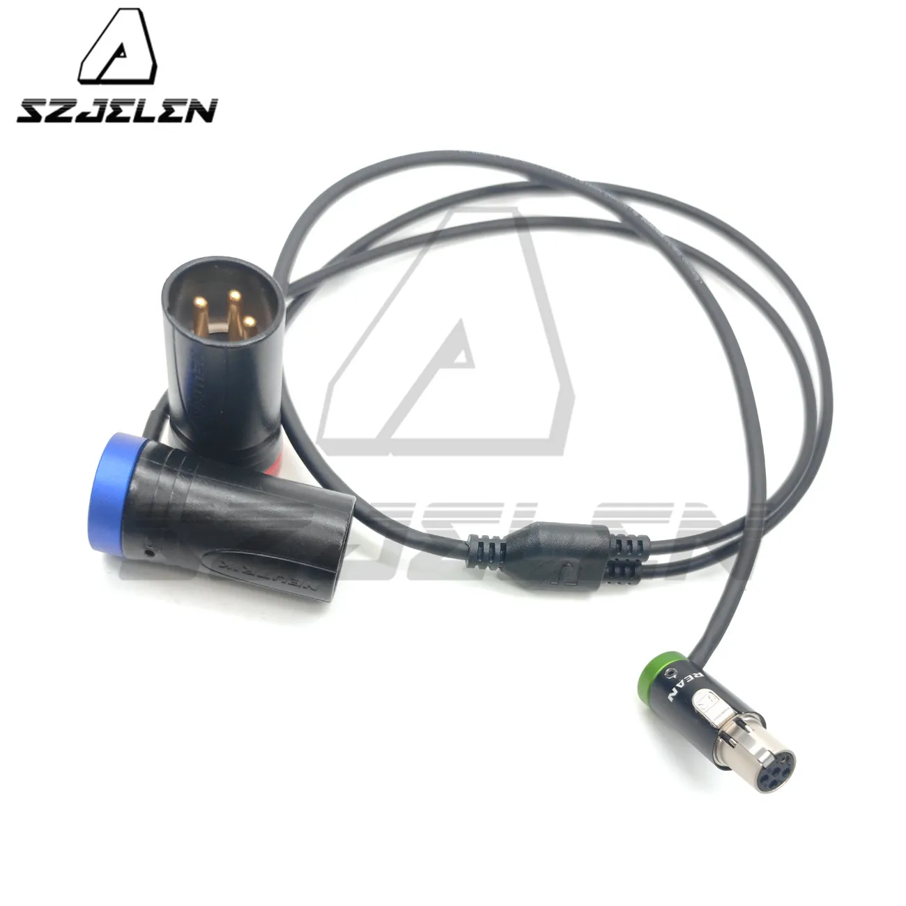 Low-profile ta5f mini XLR 5-pin female to two low-profile XLR NEUTRIK 3-pin XLR male connectors for Zaxcom qrx200 audio cables