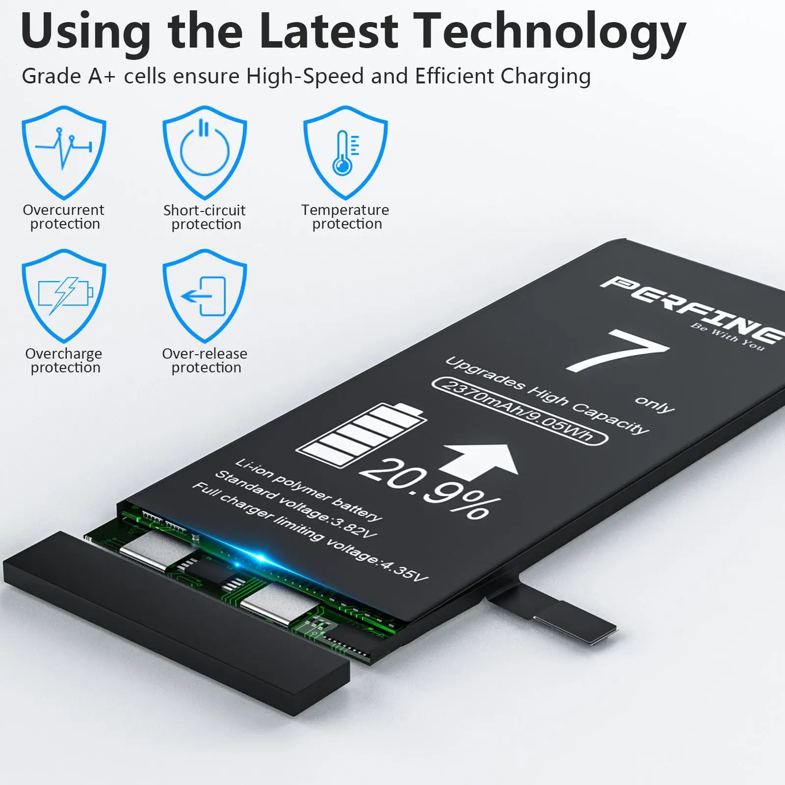 Batteria del telefono Iphone 7 2370mAh per IP7 A1660 A1778 A1779 il nuovo telefono con batteria integrata ai polimeri di litio sostituisce il cavo