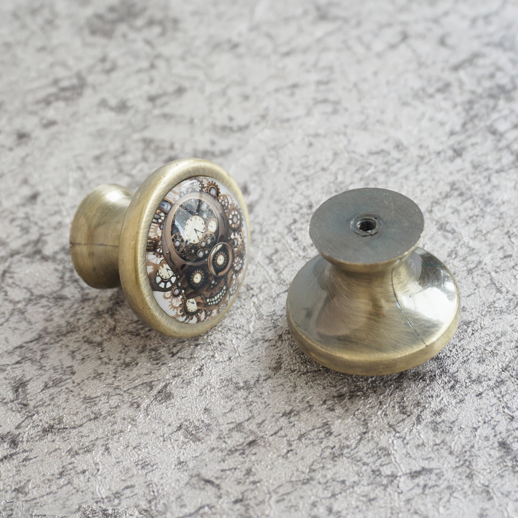 Gear Skull Drawer Knobs Pulls Handles / Kitchen Cabinet Handle / Dresser Drawer Knobs furniture hardware Bronze Silver Copper