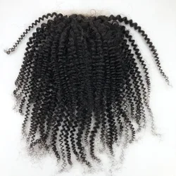 5*5 Silk Base Human Hair Lace Closure Afro Kinky Curly Silk Top Closure Mongolian Remy Human Hair Extensions with Baby Hair