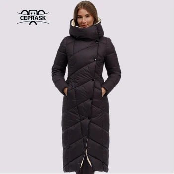 CEStore ASK-Doudoune à Capuche pour Femme, Manteau Matelassé, Vêtements Classiques en Coton Chaud, Parka X-Long, Grande Taille 6XL, Hiver