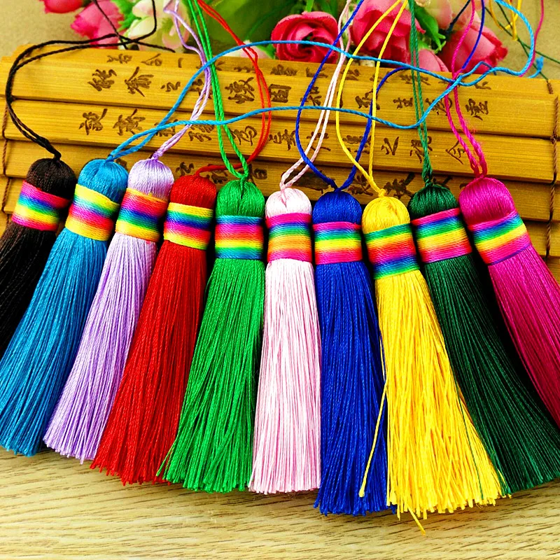 Coloured Head Short Fat Tassel Hanging Spike Sweater Chain Spike Accessories DIY Hand String Jewelry