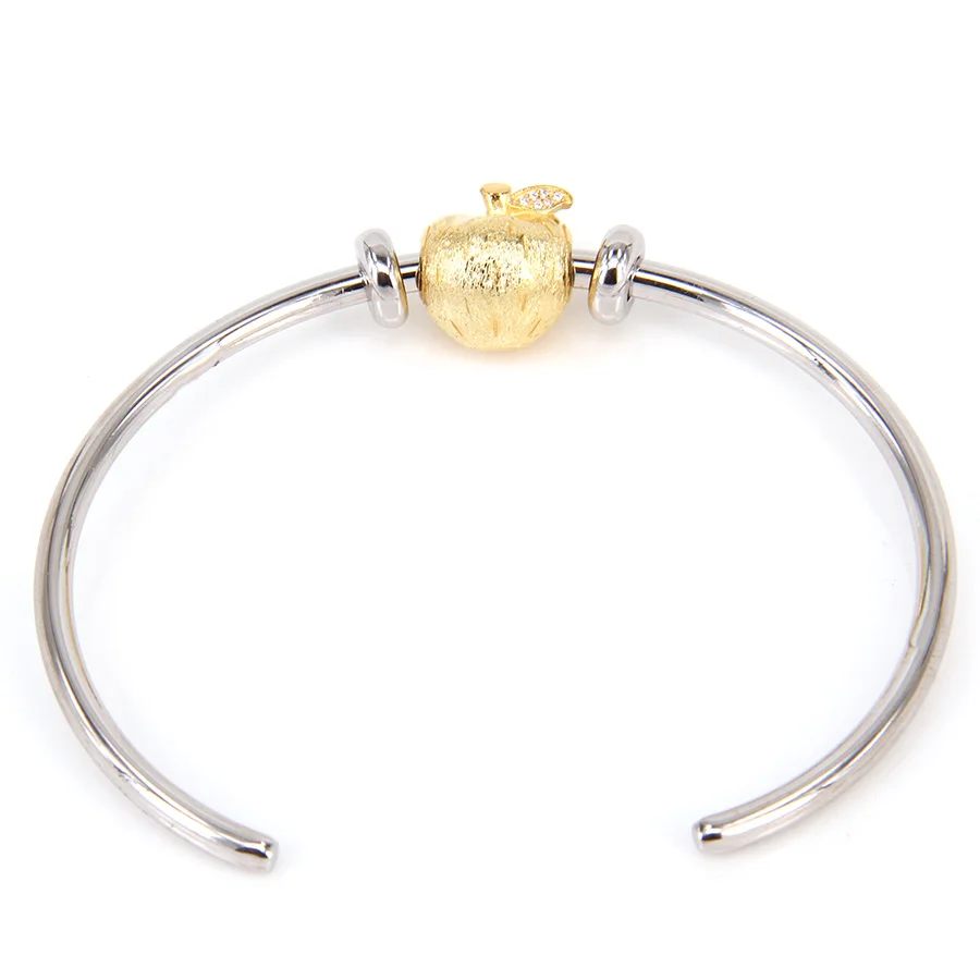 HEMISTON  Bangle of Sparkling Carrier Golden Apple  Beads  , 16CM-25CM, New 2020 Fine Jewelry Gift for Women