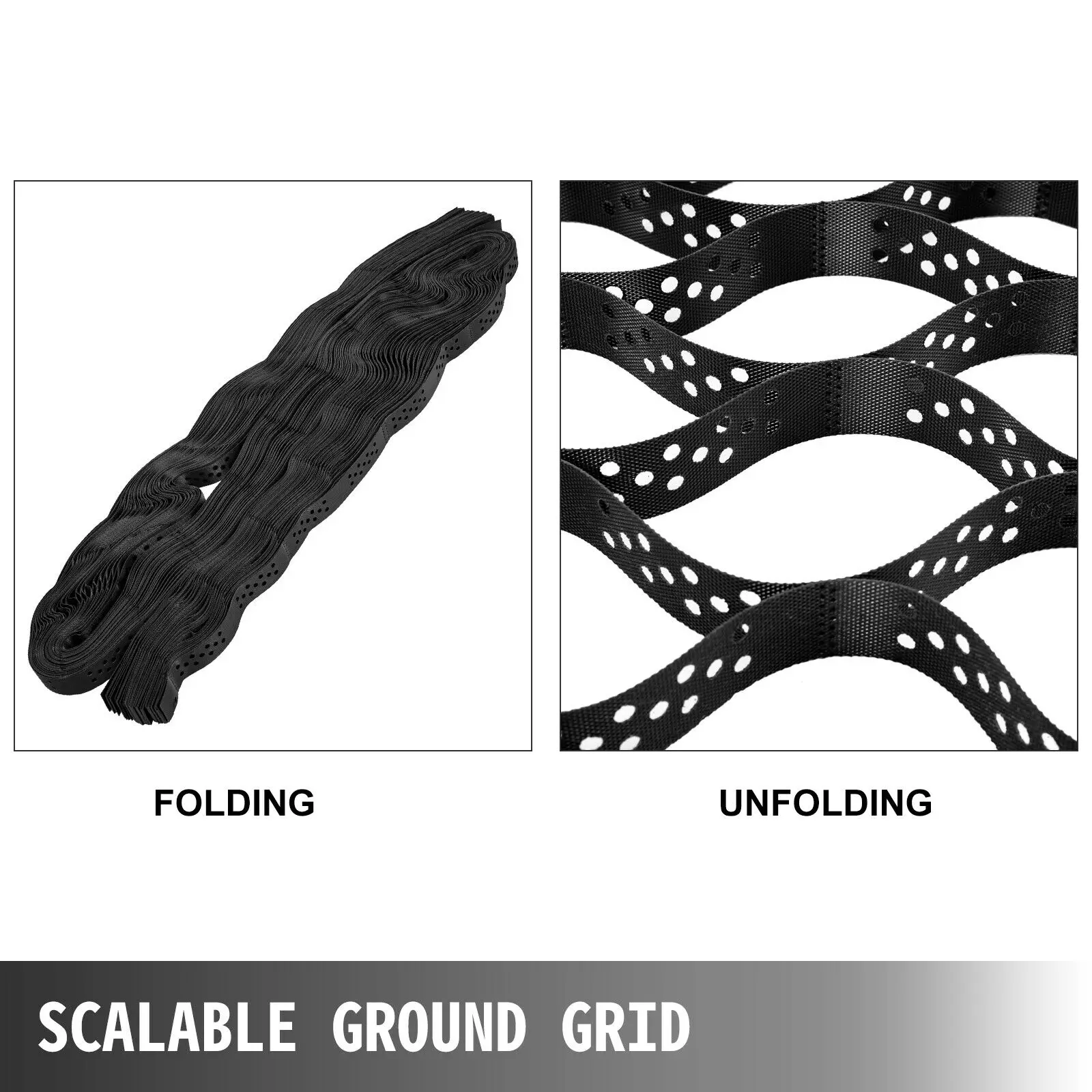 VEVOR Geo Grid Erdungsgitter HDPE 2 Zoll dicke Stabilisierung 1885 LBS pro Quadrat Zugfestigkeit Kies Erdungsgitter Gartenauffahrten