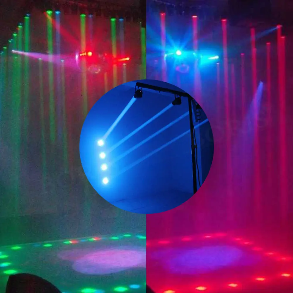 BORUiT LED RGB Stage Lighting Effect Professional Luminous Flux Dance Hall DISCO Stage Light Strobe Lighting for Karaoke Party