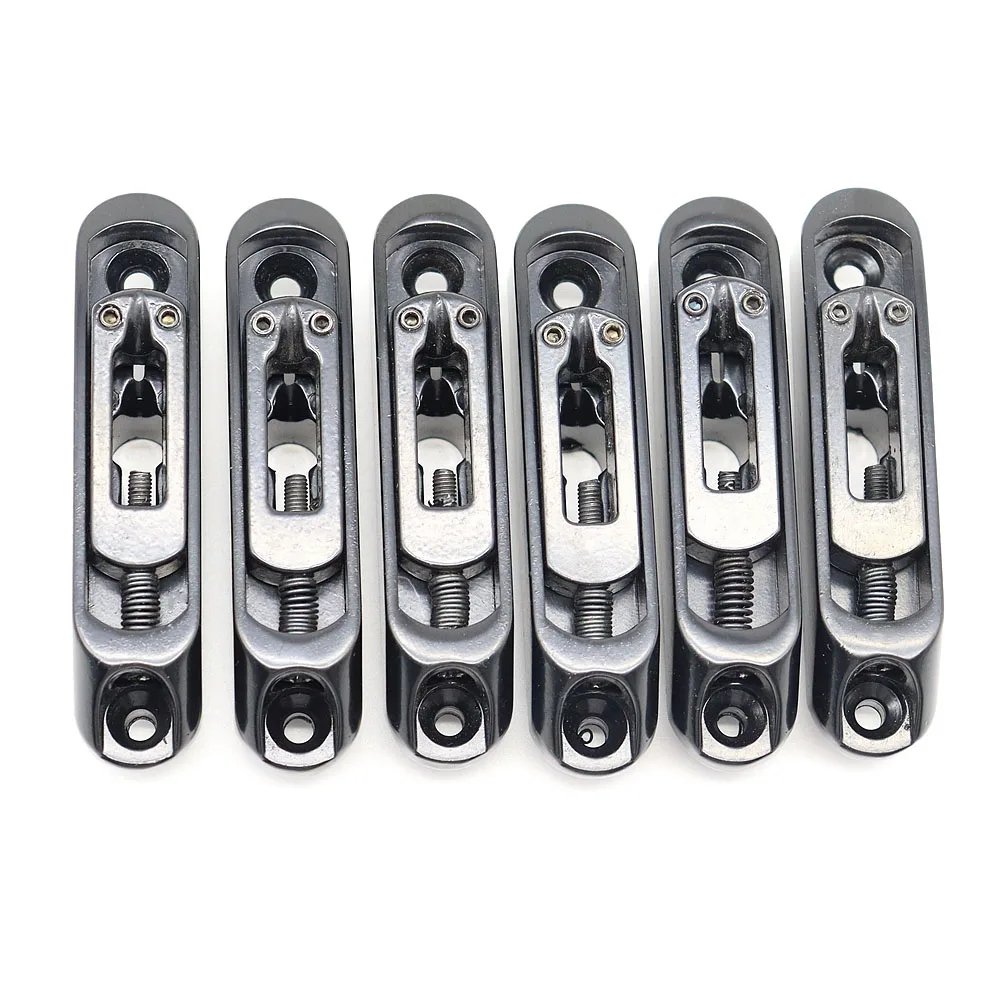 6 Pcs Guitar Bridge Sadlles Single Individual Bridge Saddles Tailpiece  Set for 6 String Electric Guitar Bass Parts