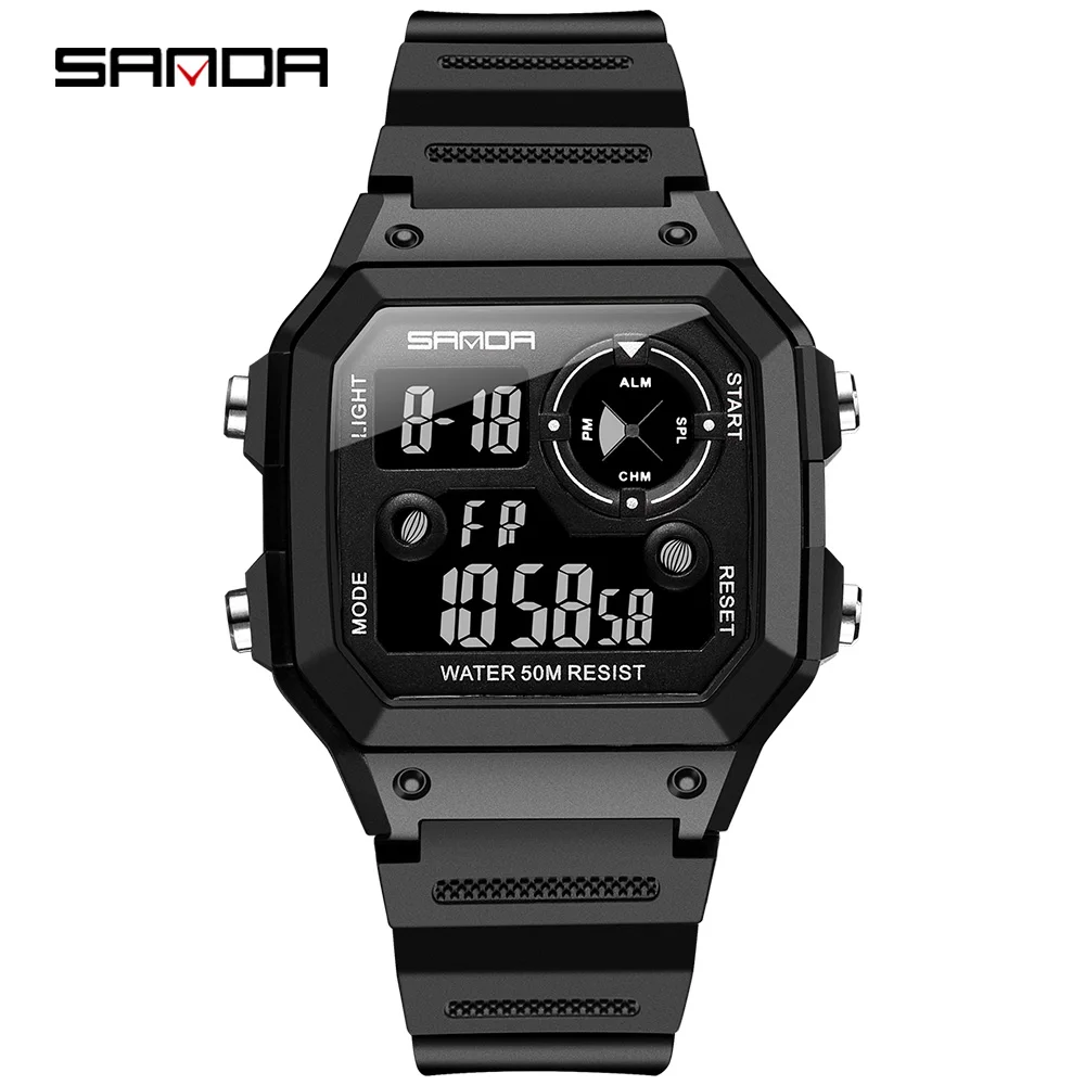 SANDA Brand Men Sports Watches Fashion Chronos Countdown Men\'s Waterproof LED Digital Watch Man Military Clock Relogio Masculino