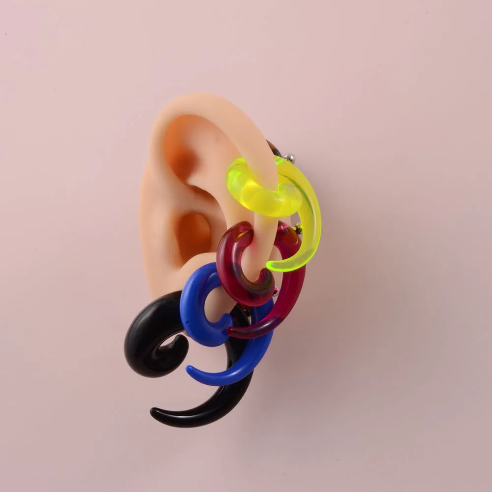 ChuanCI 2pcs Acrylic Fake Spiral Ear Taper Stretcher Expanders Gauge Tunnel And Plugs Earlobe Earring Piercing Body Jewelry