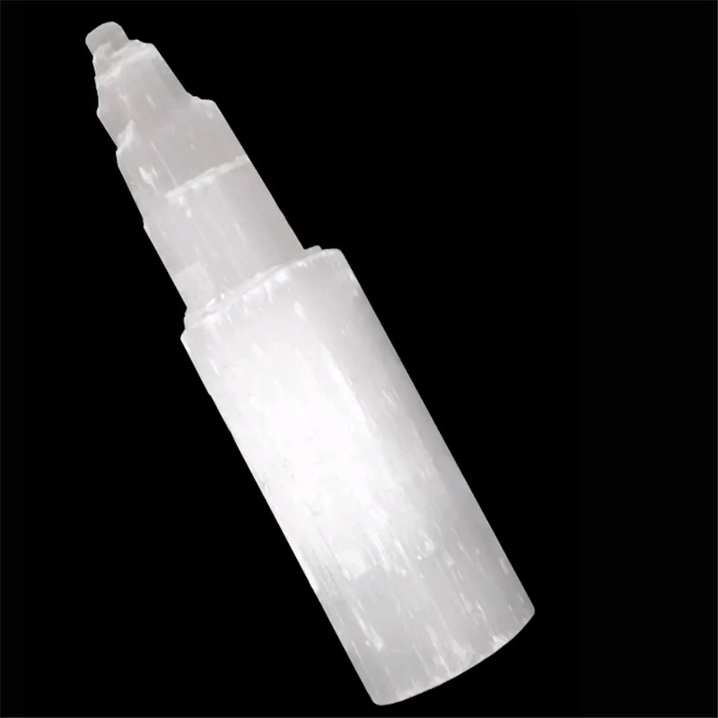 10CM-20CM Natural Quartz Crystal Selenite Tower Lamp Reiki Healing Home Decor Mineral Specimen Collection 1PC