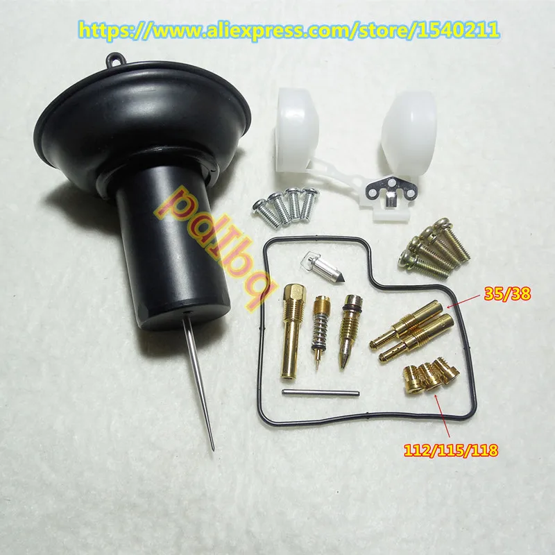 (1set $ 20)HMHonda cruiser V-cylinder Shadow NV400CC motorcycle carburetor repair kit with plunger assembly and float