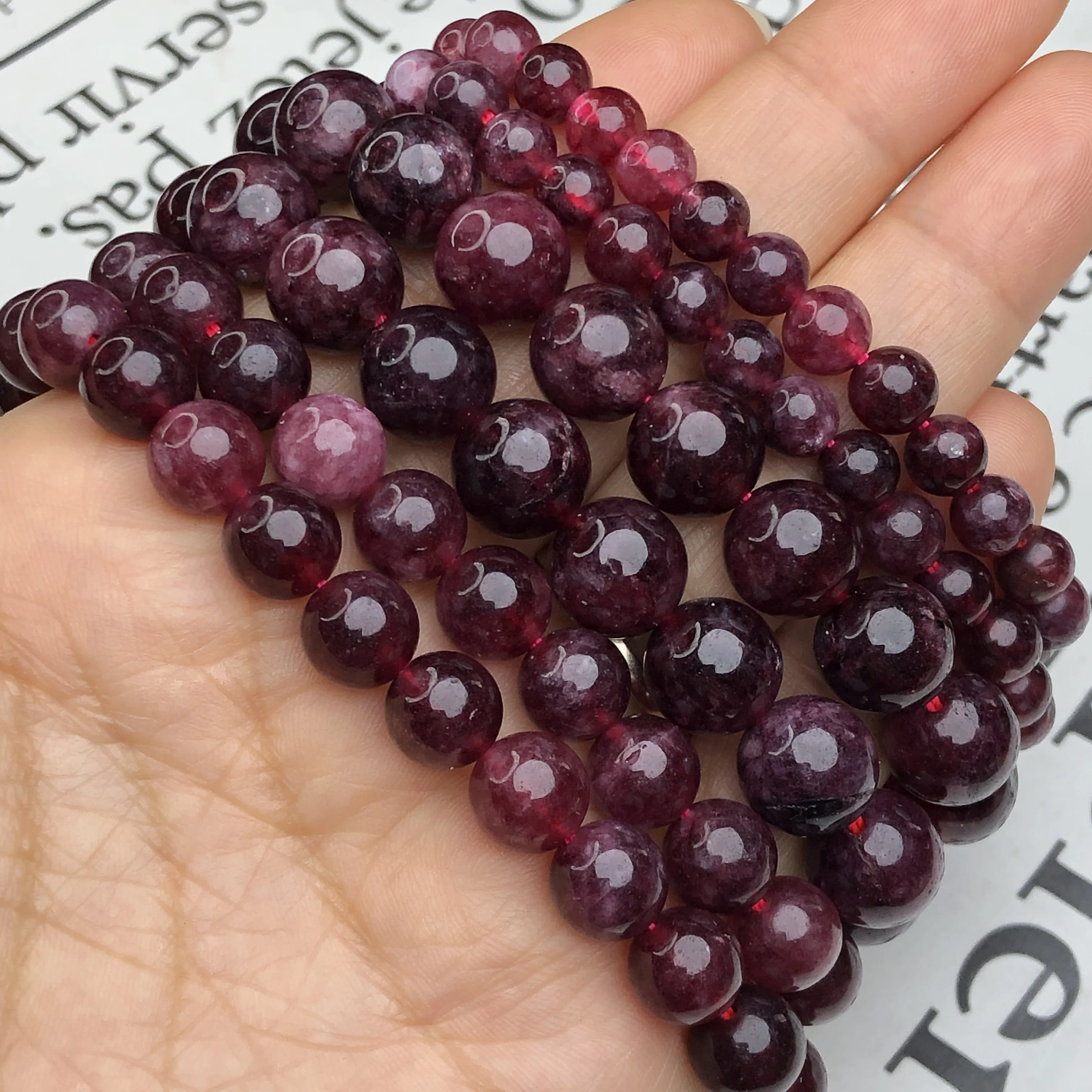 Natural Stone Red Garnet Stone Crystal Beads Round Loose Spacer Beads For Jewelry Making Diy Charm Bracelet Accessories 6/8/10MM