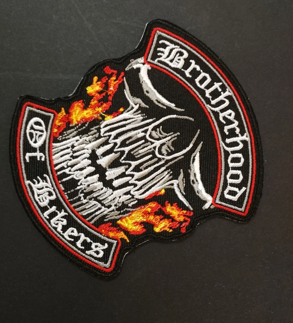 Motor Brotherhood PATCHES BADGES  Embroidered Iron On Skull BIKER Patches DIY  BAGS CLOTHING LIVE TO RIDE SHOES PATCH STICKER