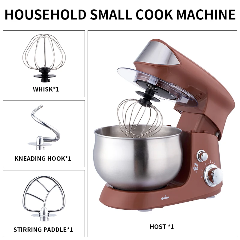 ZG-LZ356 Chef Machine Household Small Dough Mixer Fully Automatic Kneading Dough Cream Fresh Milk Machine Mixer 600W